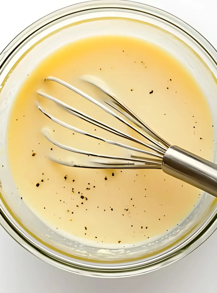 Egg and milk mixture with a whisk