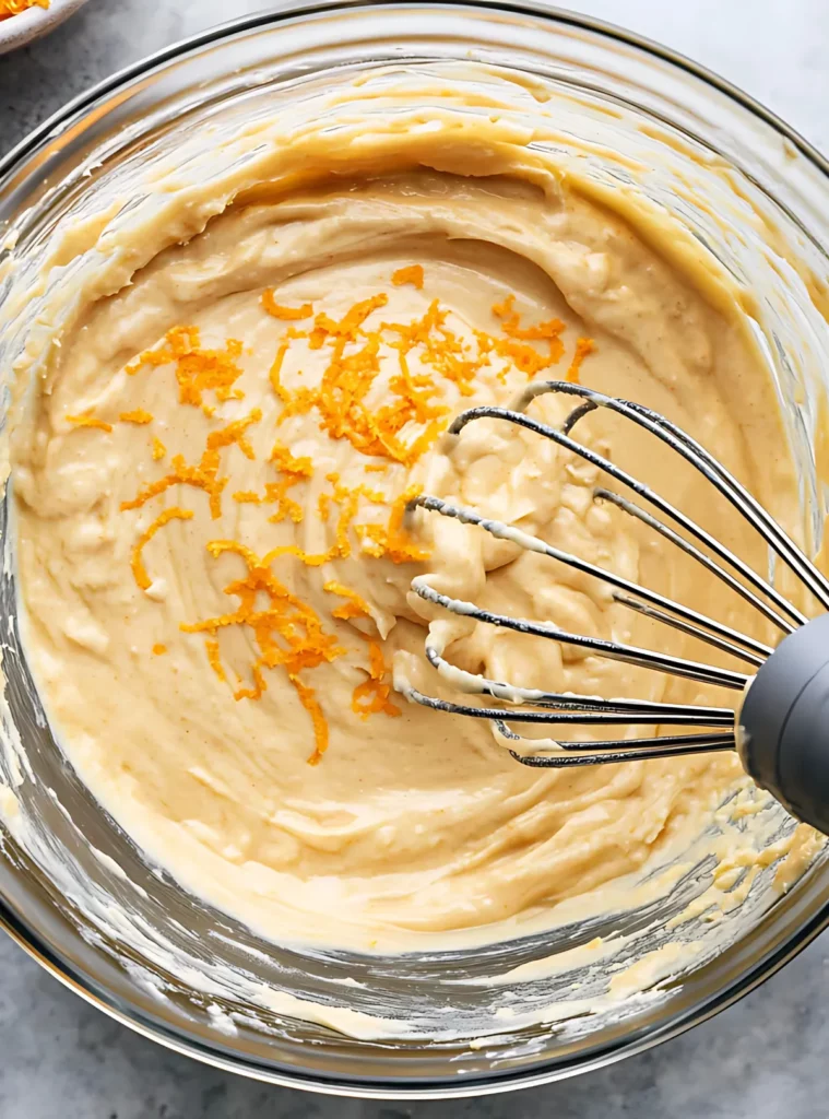 Orange zest in thick cake batter