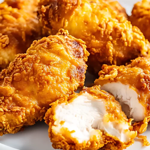 Plate of crispy fried chicken drumsticks