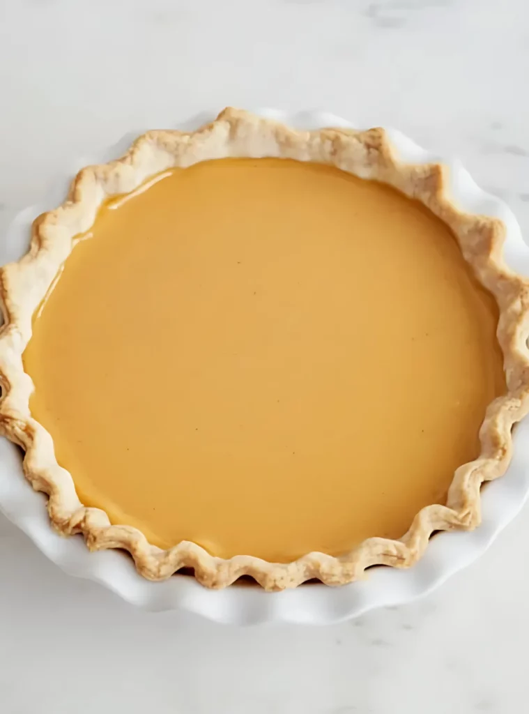 Raw pie crust in white dish