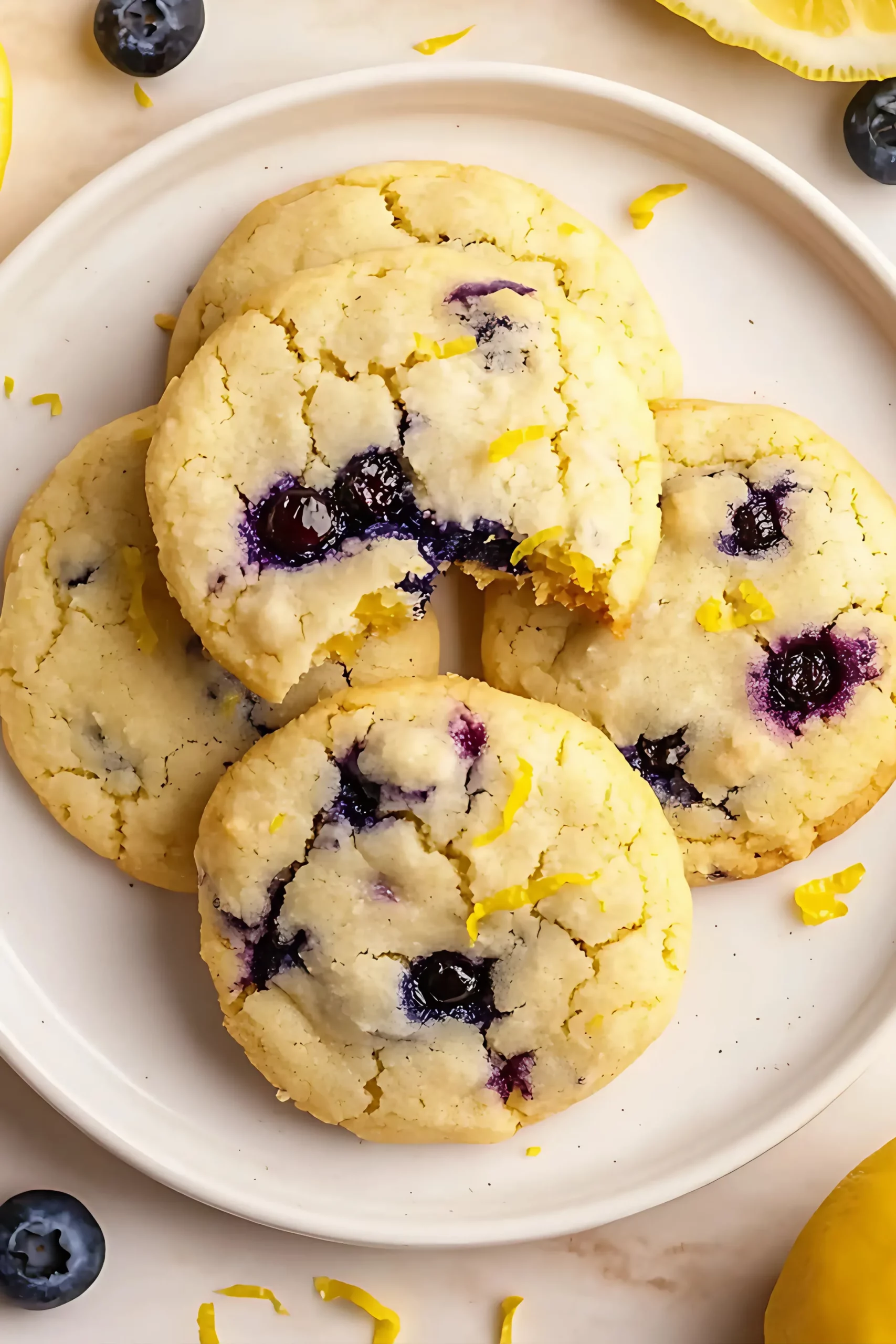 Stack of cookies with lemon slices