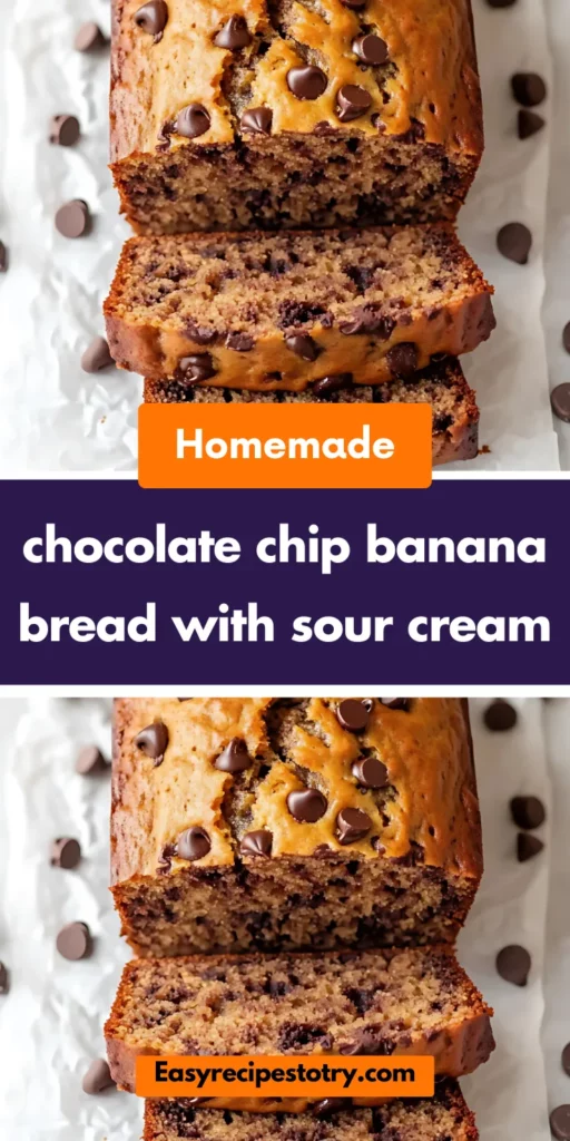 chocolate chip banana bread with sour cream