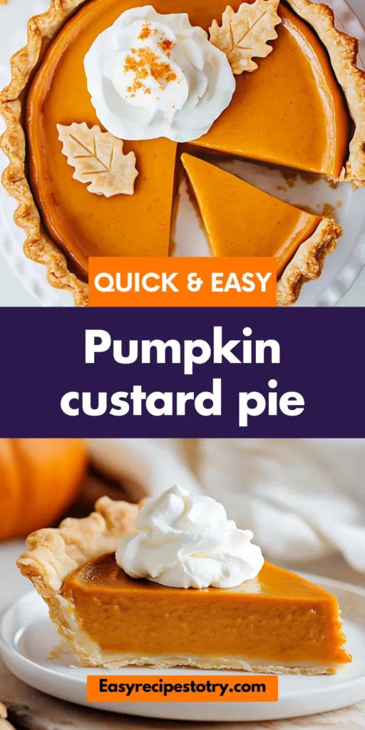 pumpkin custard pie recipe