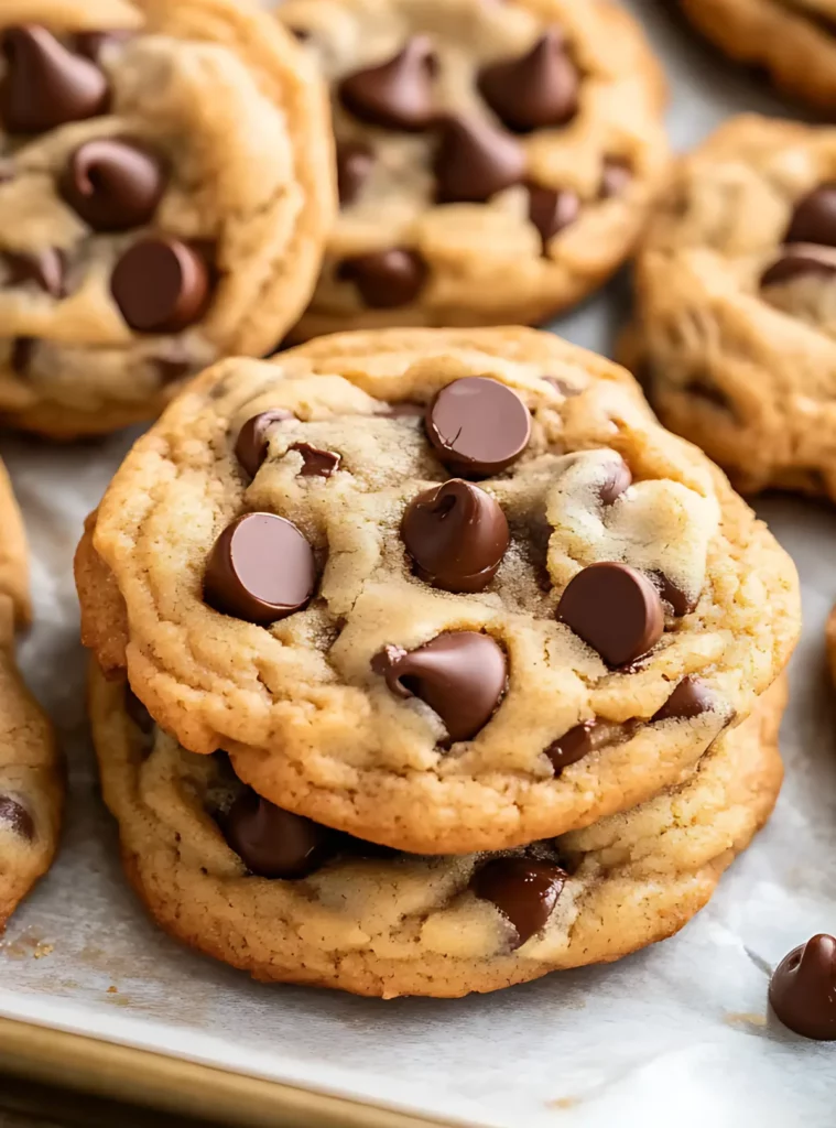stacked Small Batch Chocolate Chip Cookies