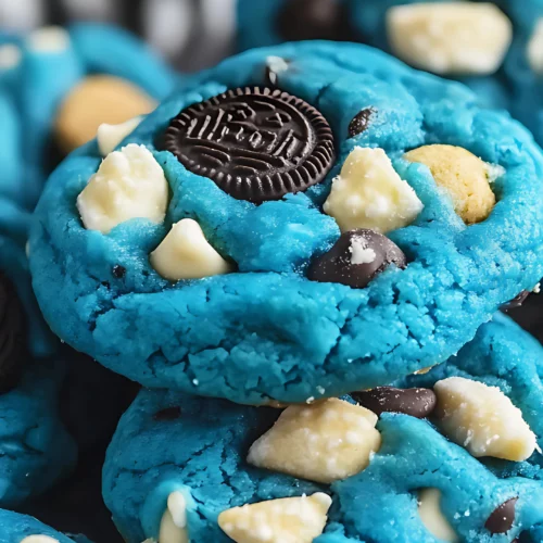 Blue cookie with Oreo and chocolate chips