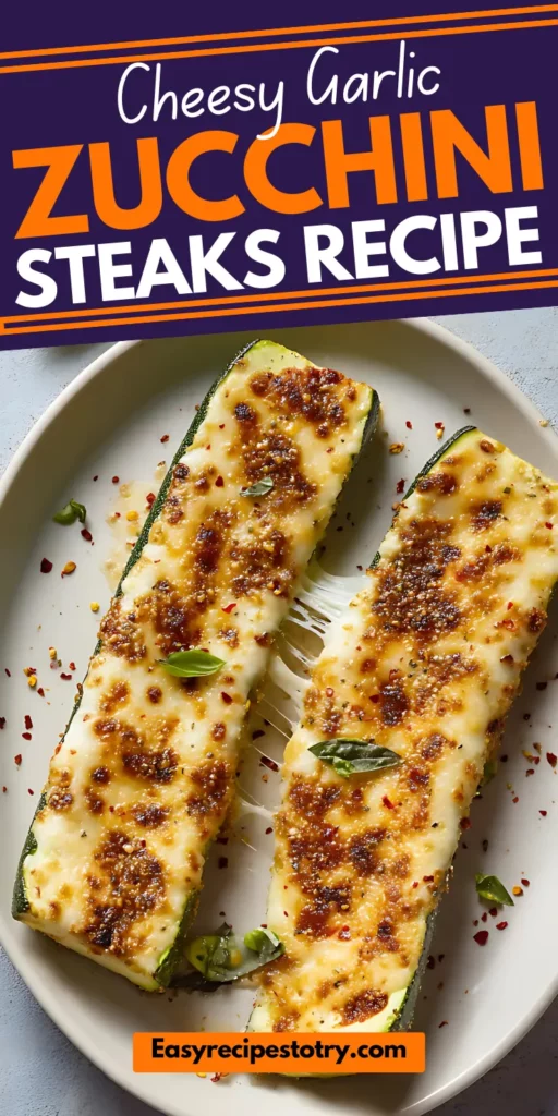 Cheesy Garlic Zucchini Steaks recipe