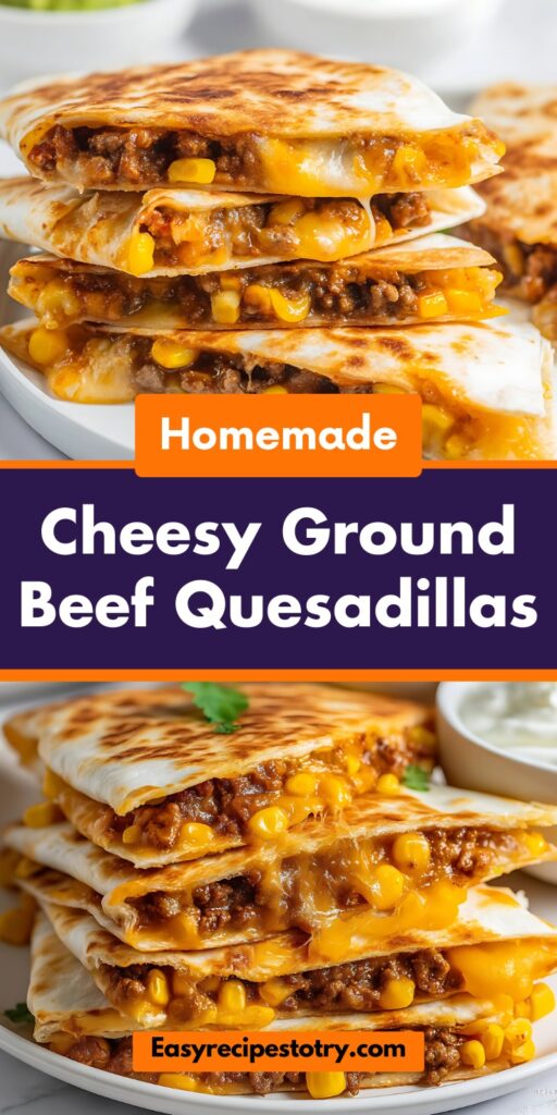 Cheesy Ground Beef Quesadillas