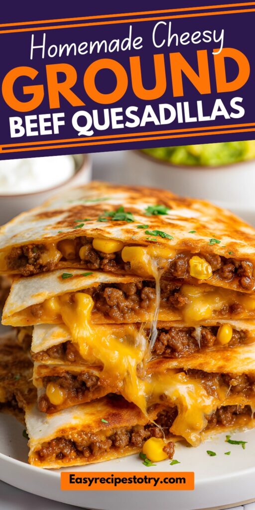 Cheesy Ground Beef Quesadillas recipe