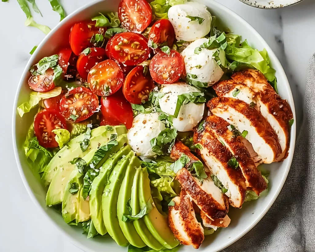 Chicken caprese salad bowl