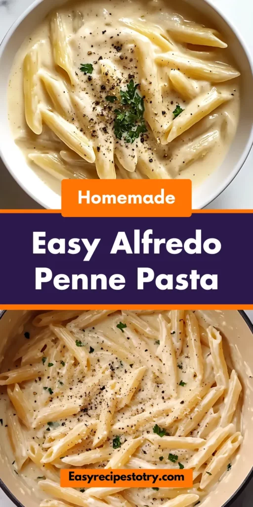 Easy Alfredo Penne Pasta