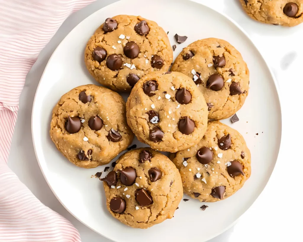 Full plate of chocolate chip cookies