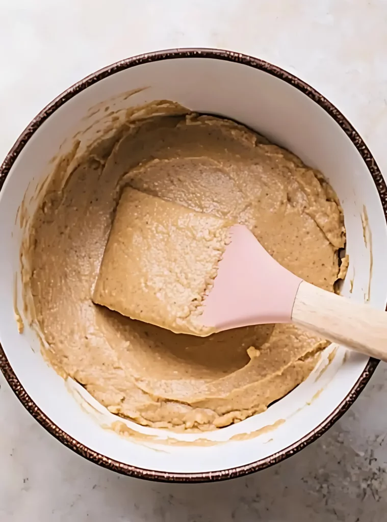 Smooth dough in bowl with pink spatula