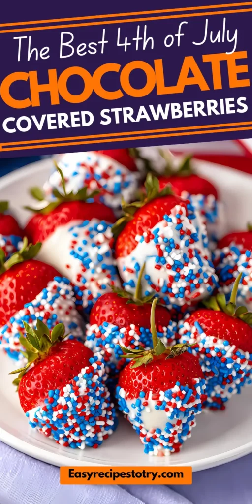 4th of july dipped strawberries