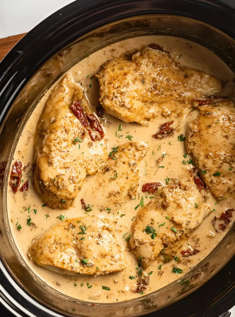 Chicken in creamy sauce with parsley