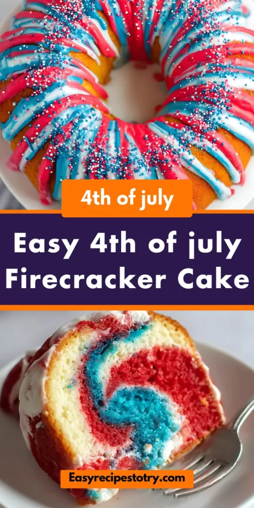 Easy 4th of july Firecracker Cake