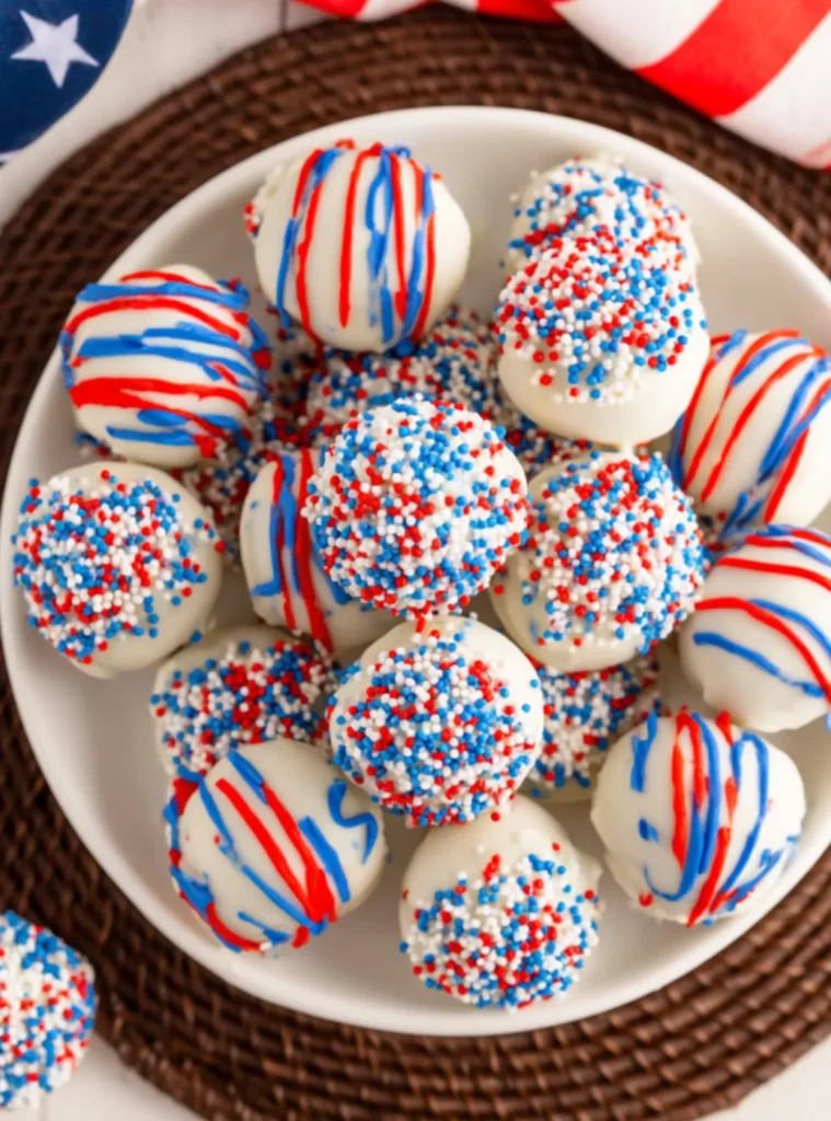 Finished cake balls with sprinkles