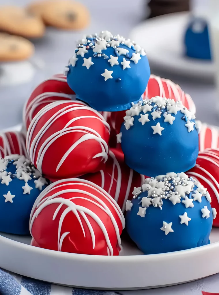 Oreo truffles on white plate