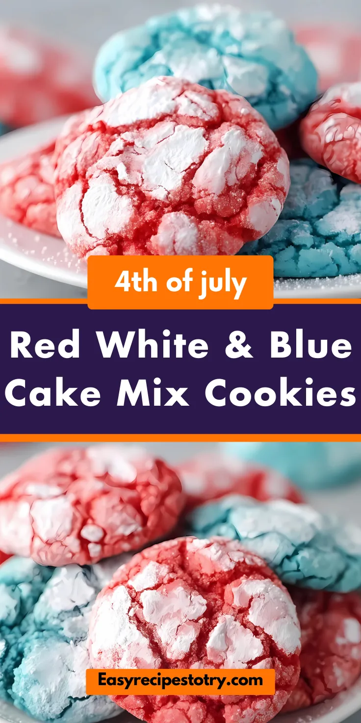 Red White & Blue Cake Mix Cookies