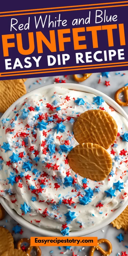 Red, White & Blue Funfetti Dip recipe