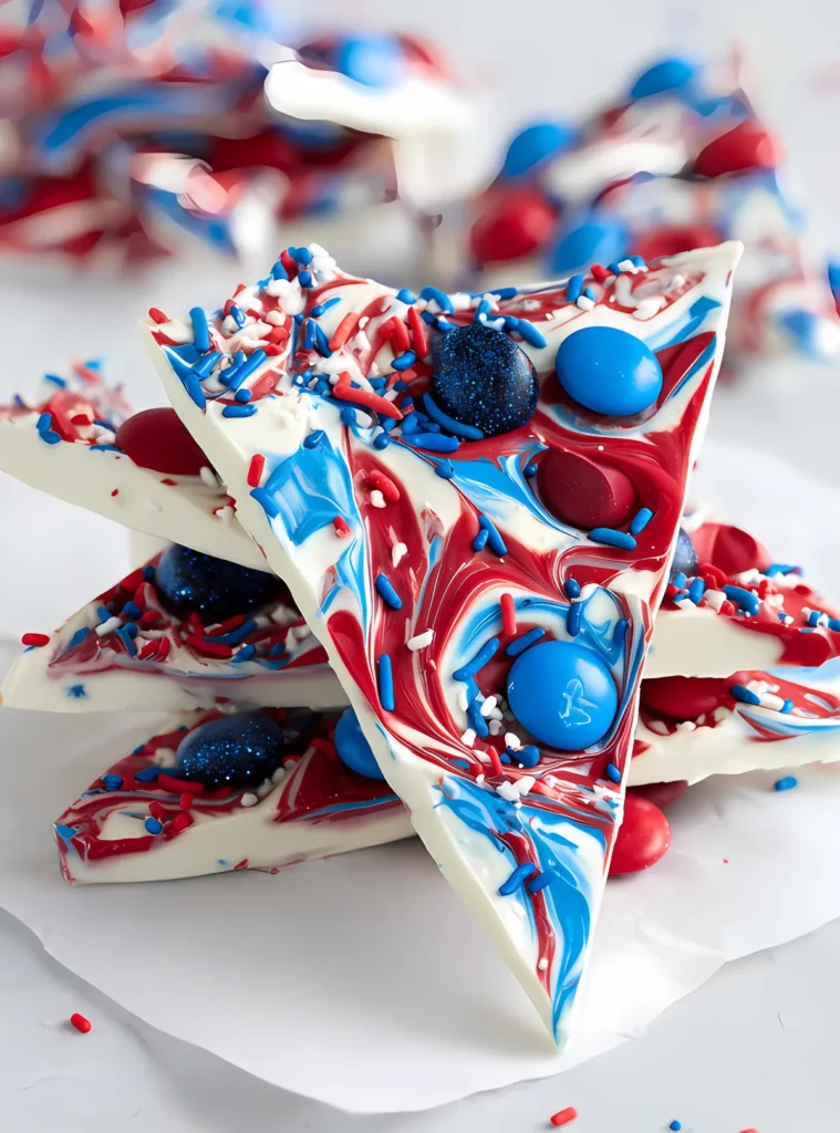 Triangle bark pieces with glittery candy
