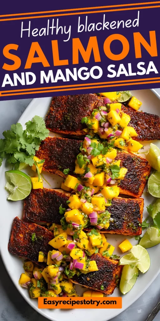 blackened salmon and mango salsa