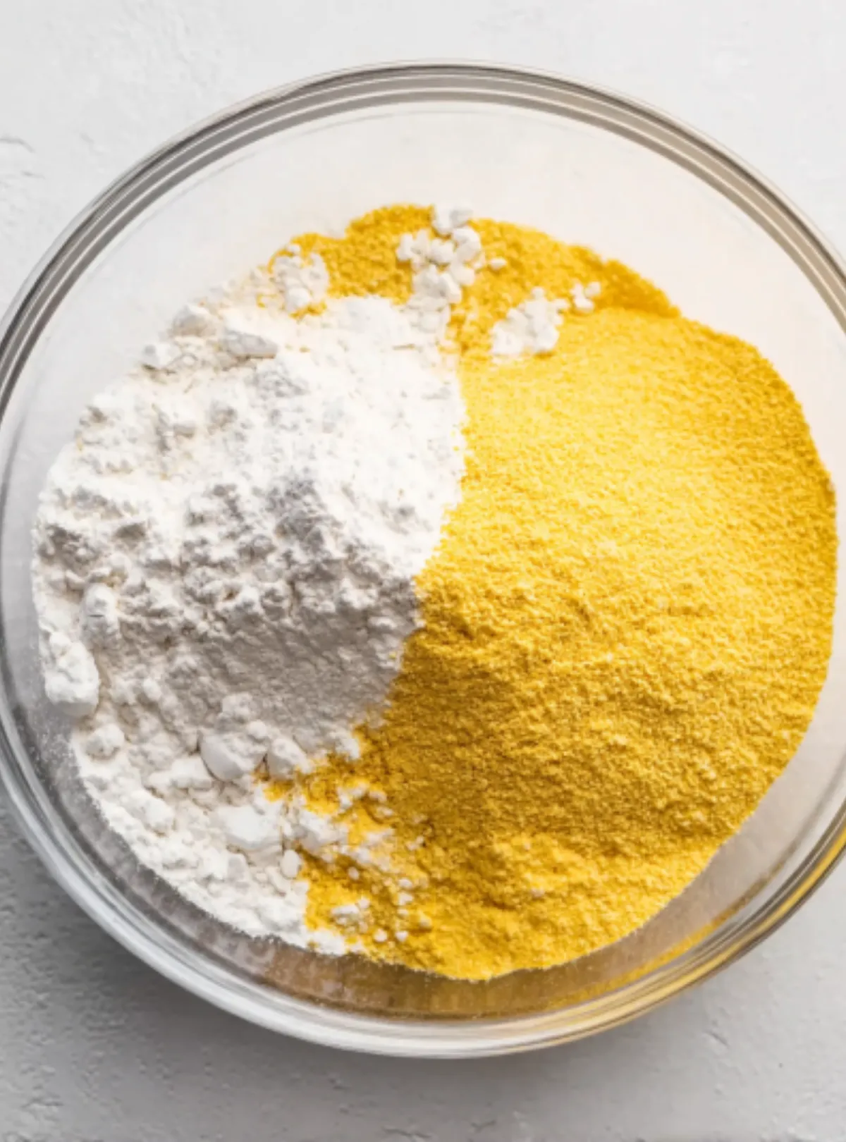 Bowl with cornmeal and flour