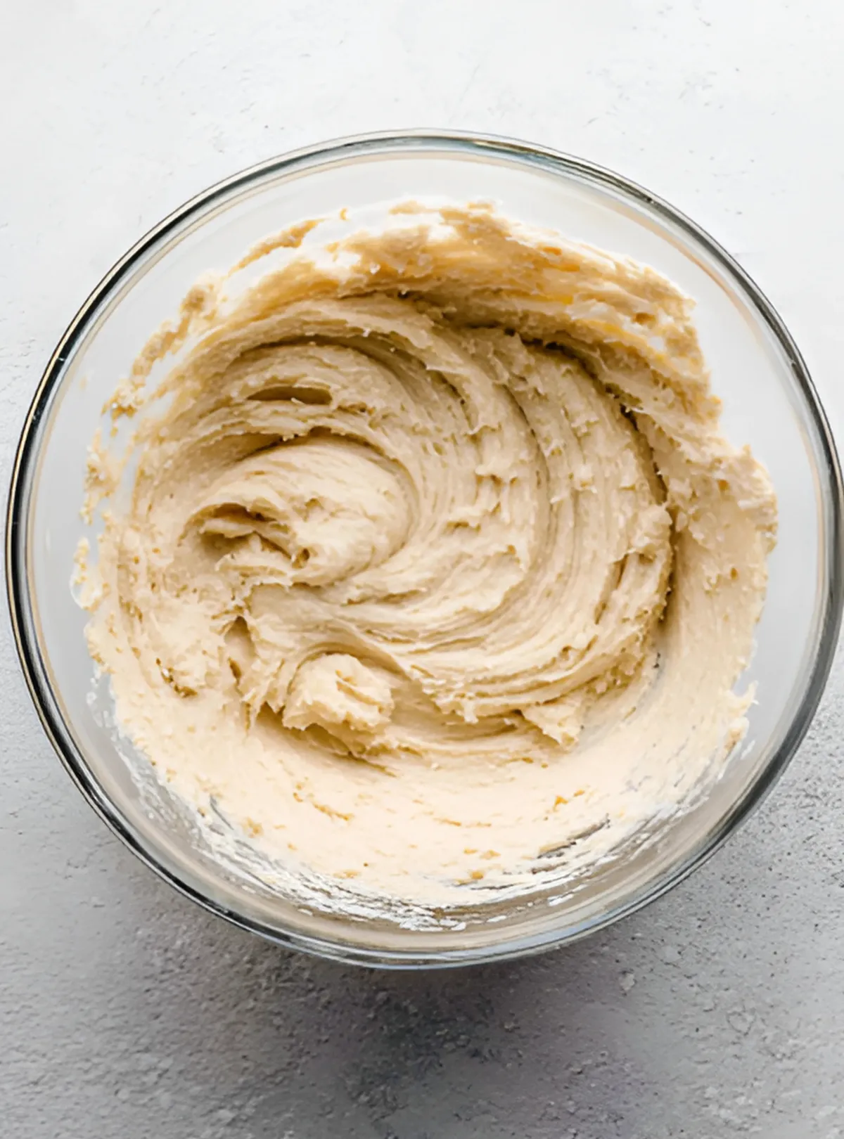 Cookie dough after adding eggs