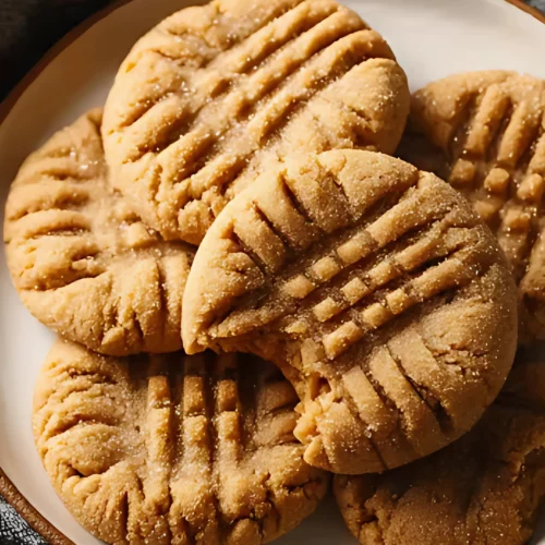 classic peanut butter cookies with bite on top