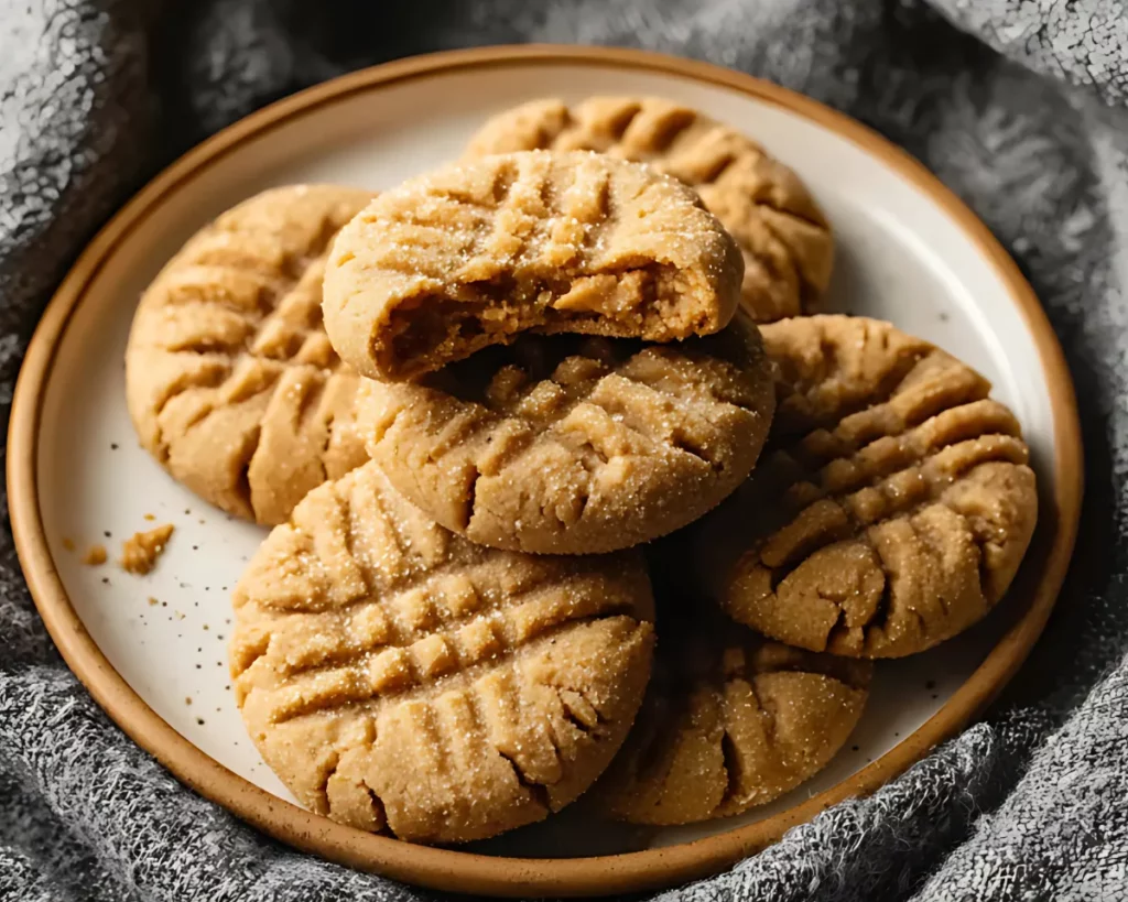 cookie stack on plate with bite on top cookie