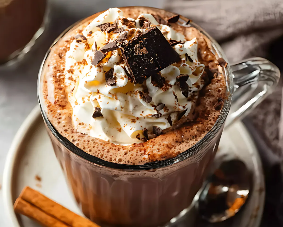 Café chantilly chocolat overhead