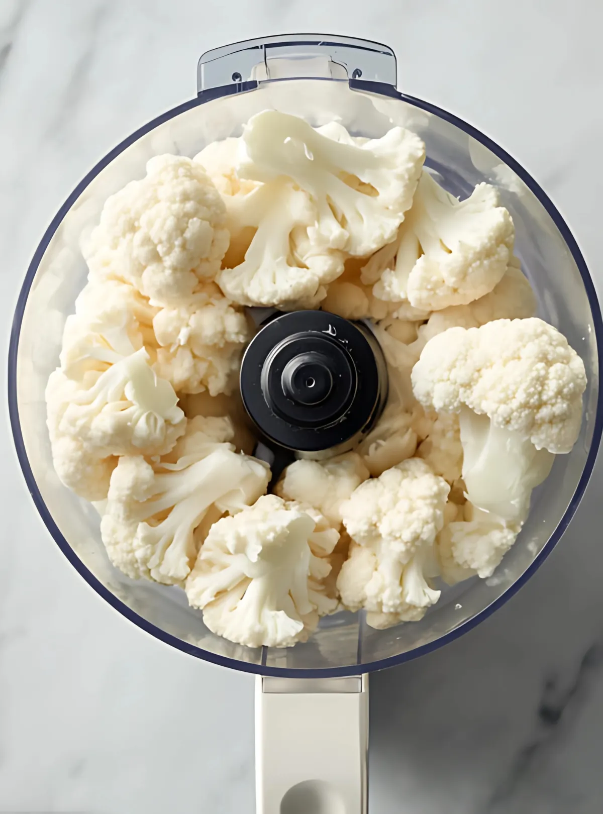 Cauliflower florets in food processor