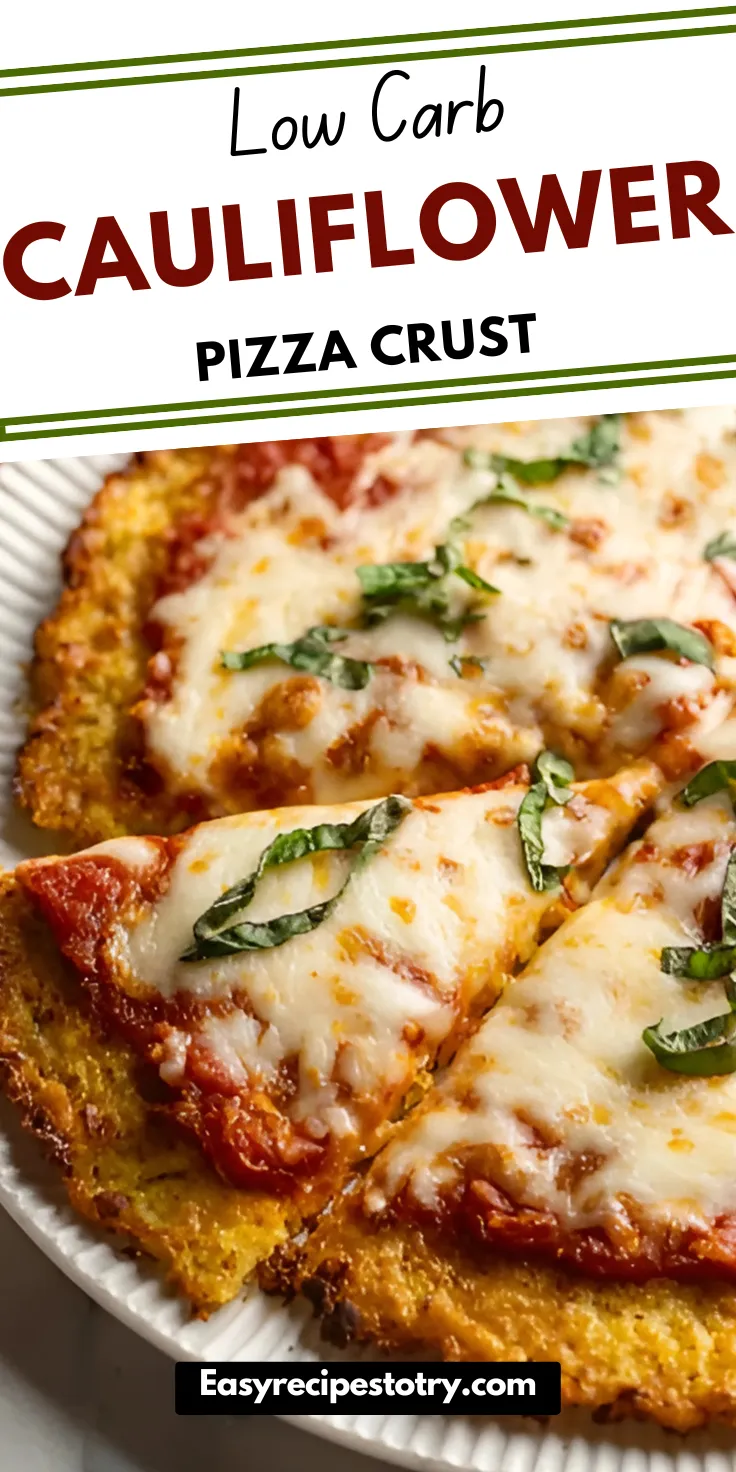 Low Carb Cauliflower Pizza Crust recipe