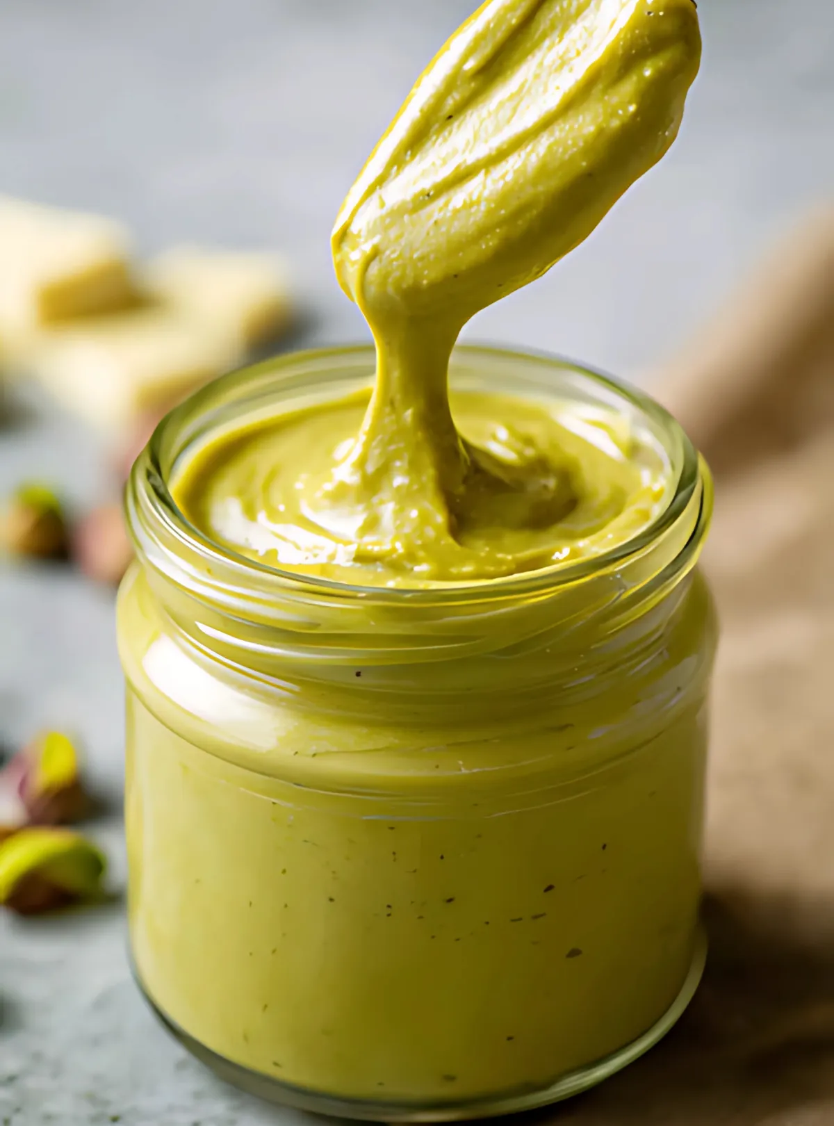 Pistachio cream in jar 2