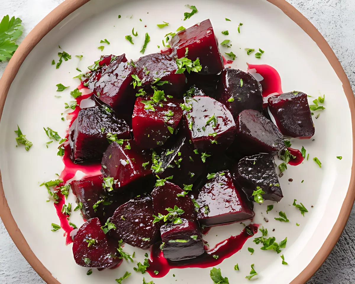 Roasted beet salad with arugula goat cheese