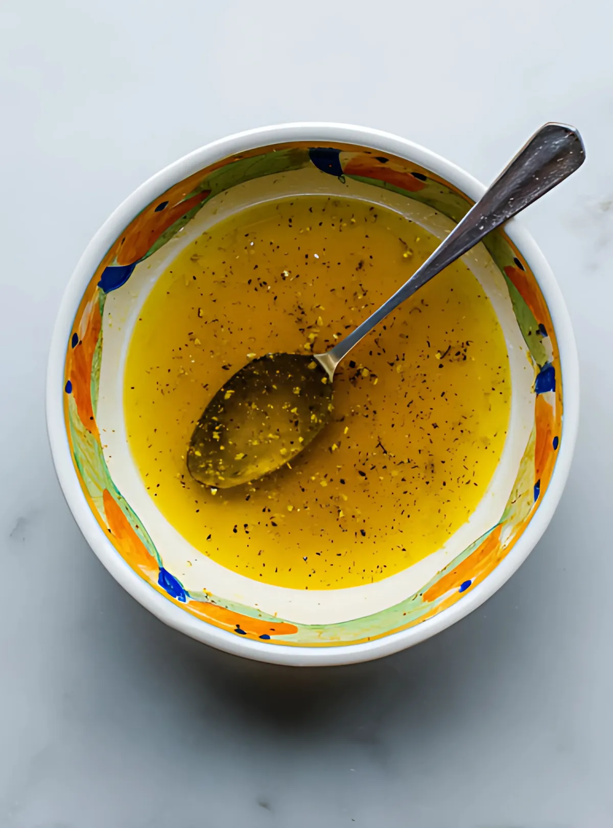 bowl of honey garlic marinade with spoon