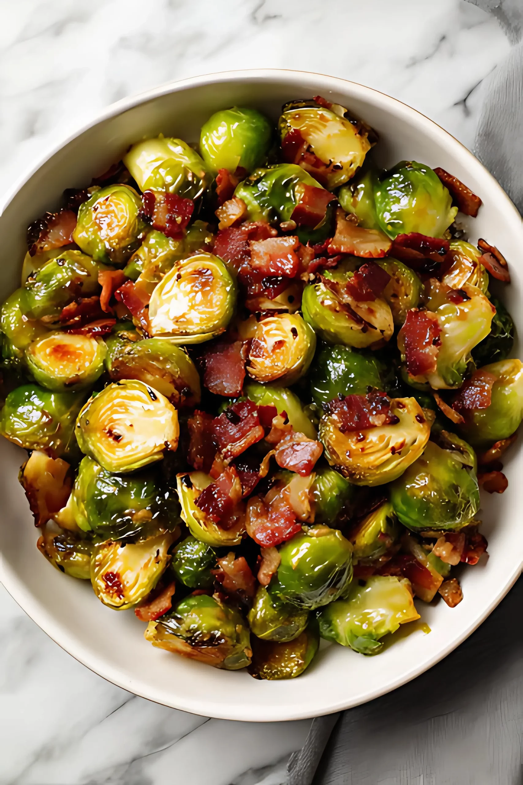 close-up plated Brussels sprouts
