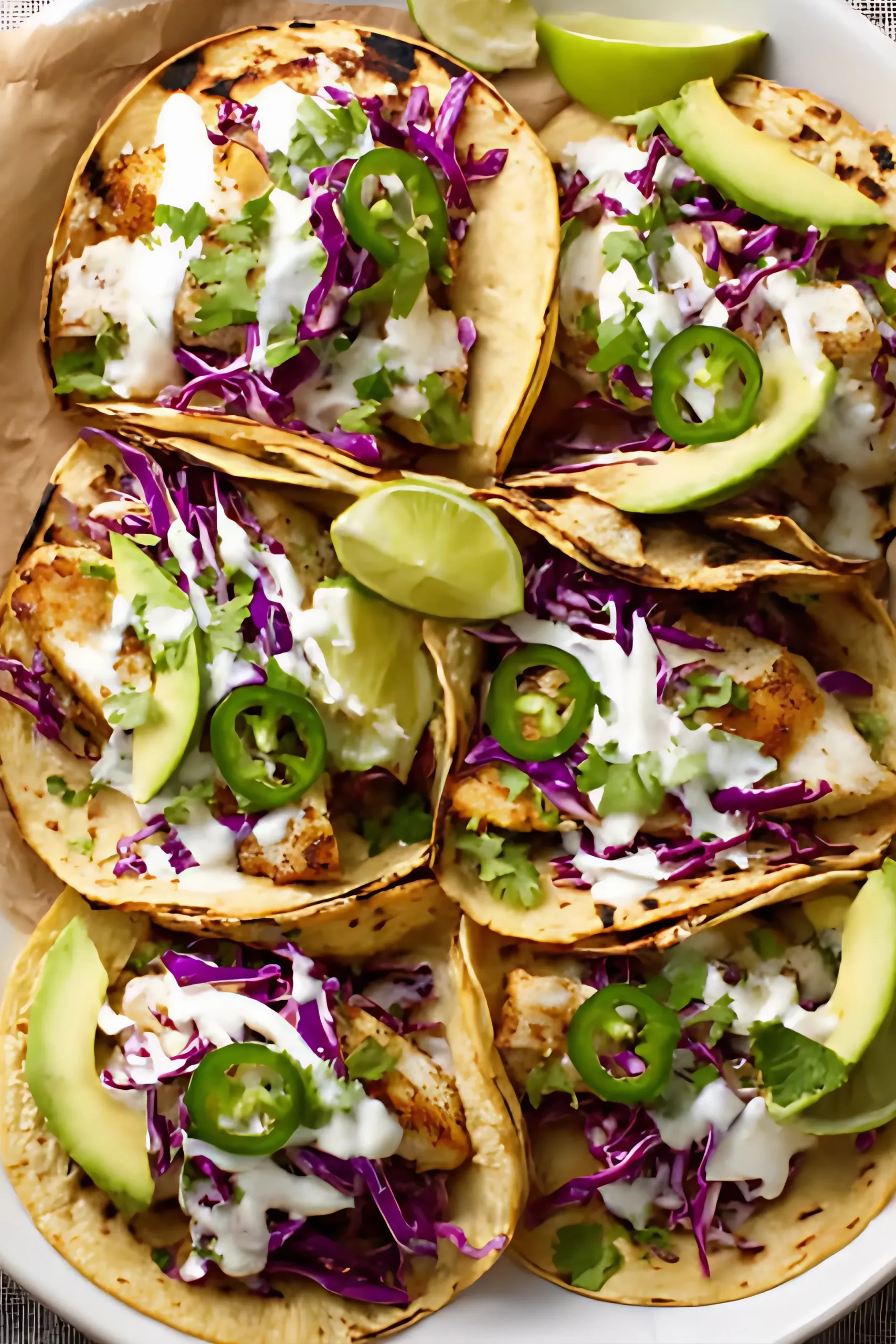 fish tacos on white plate