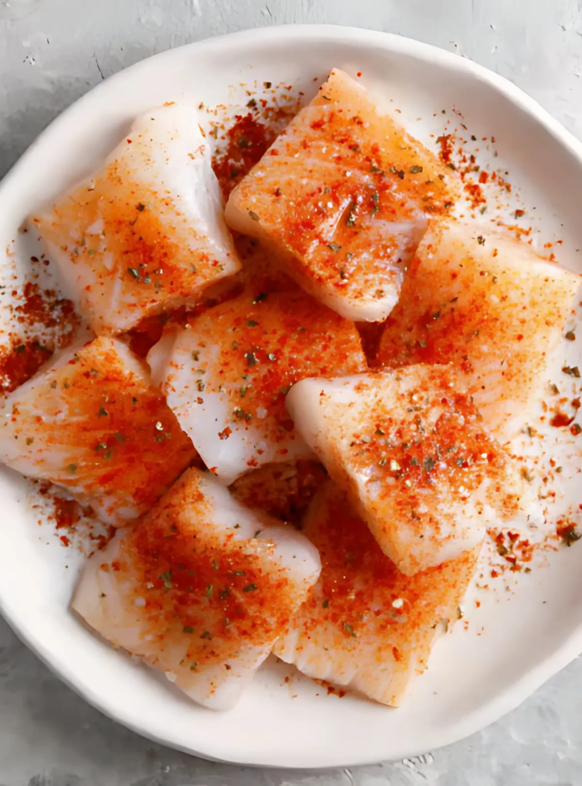 raw cod with paprika