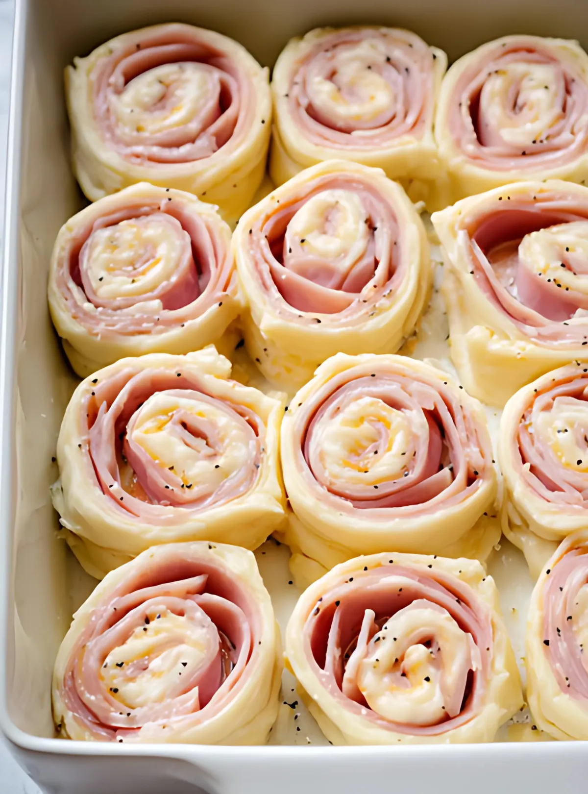 raw ham cheese pinwheels
