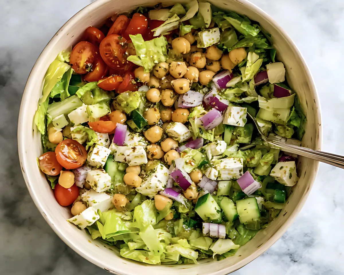 sauce italienne sur salade croquante
