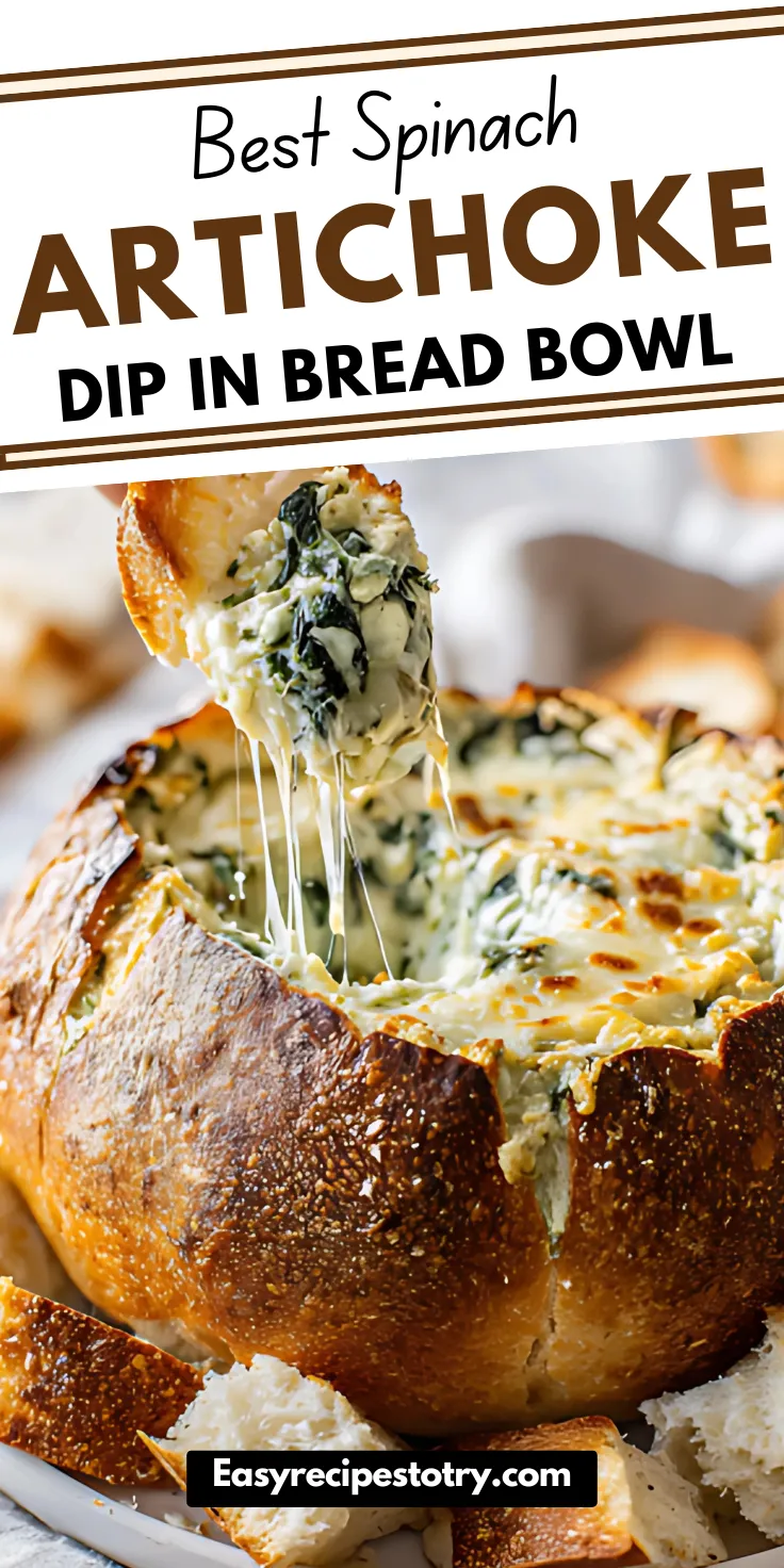 spinach artichoke dip in bread bowl recipe
