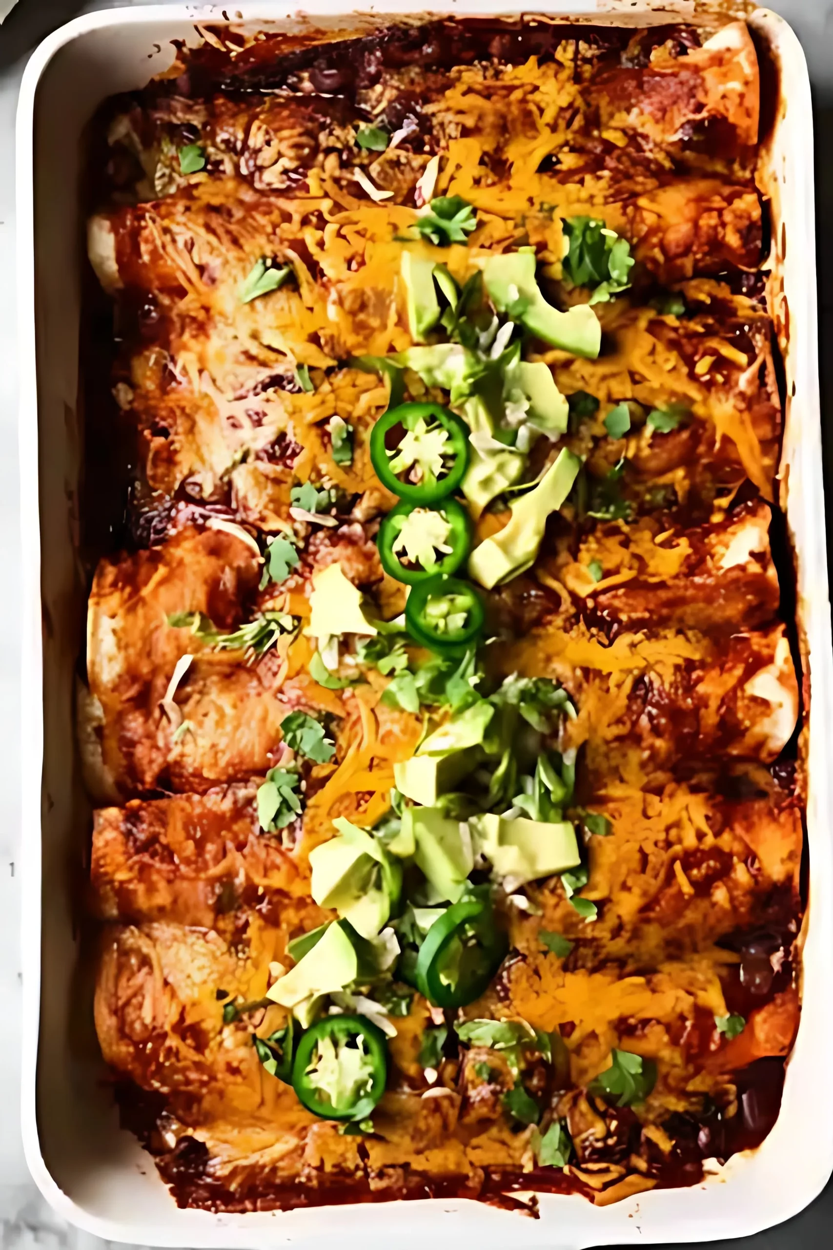 Baked enchiladas with toppings