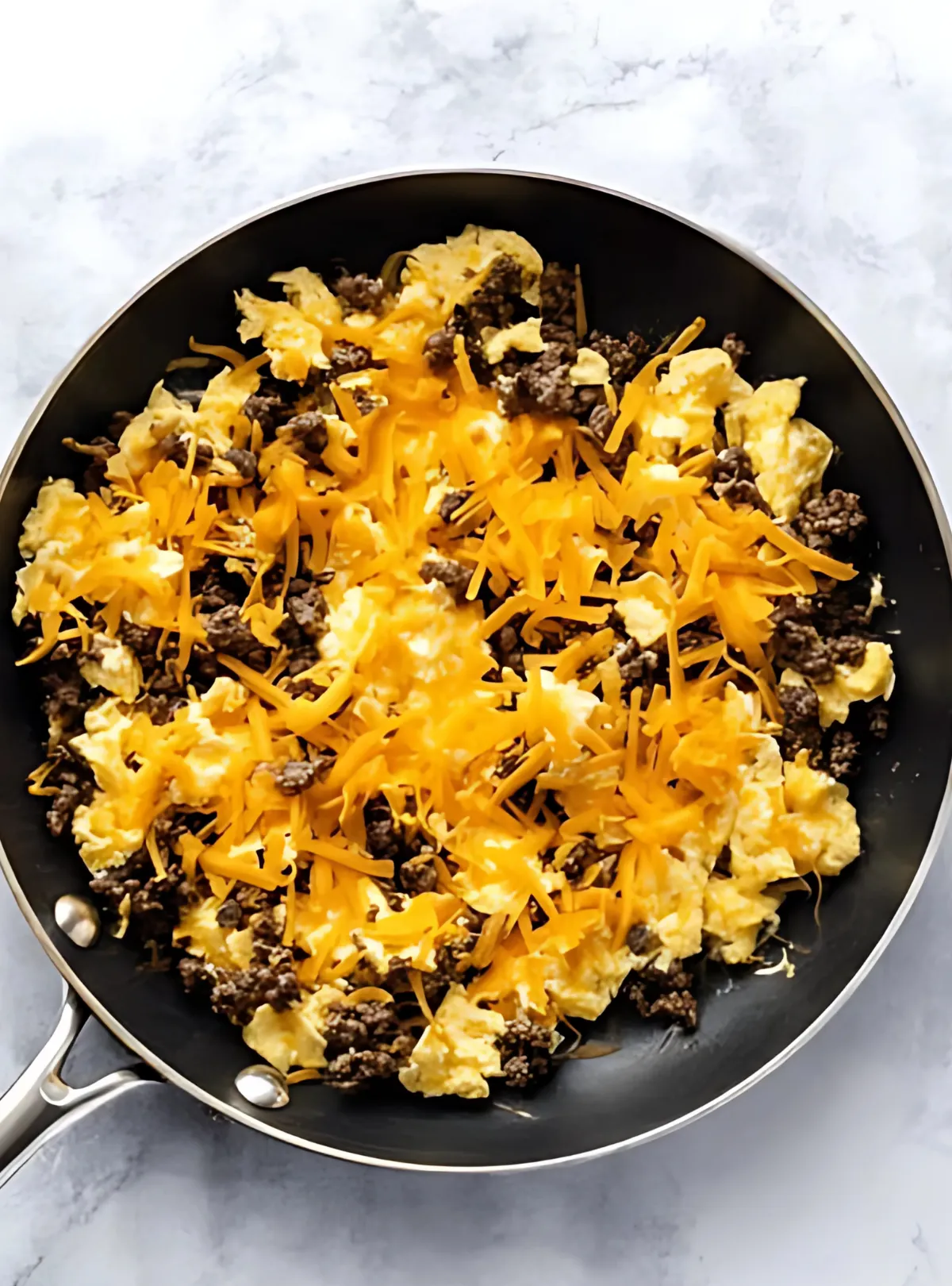 eggs sausage cheddar melting