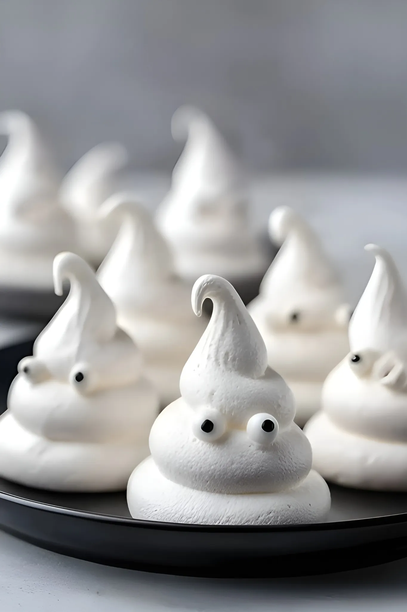 ghost meringue cookies close view