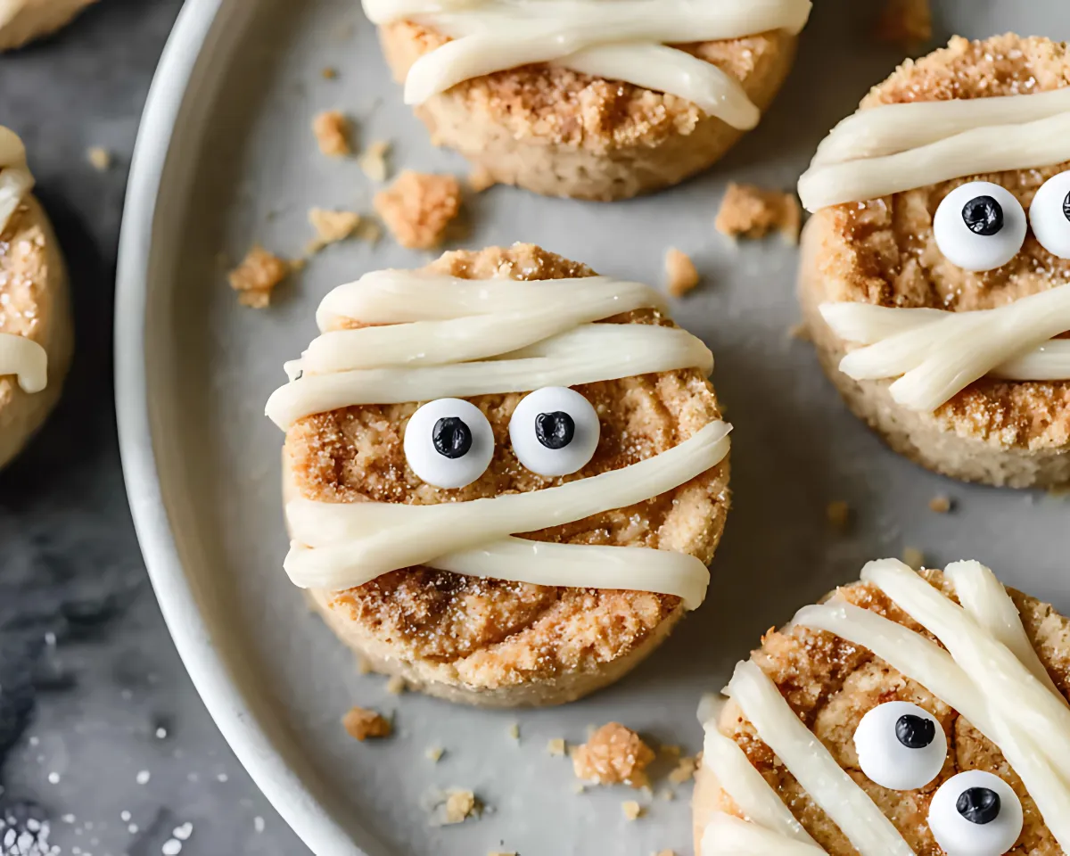 mummy blondie bites closeup with crumbs