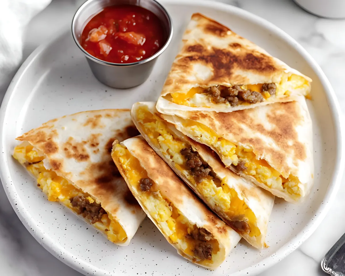 quesadilla wedges with salsa