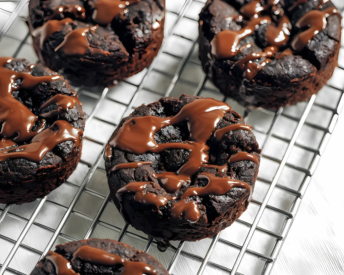 Brownies cooling rack drizzle