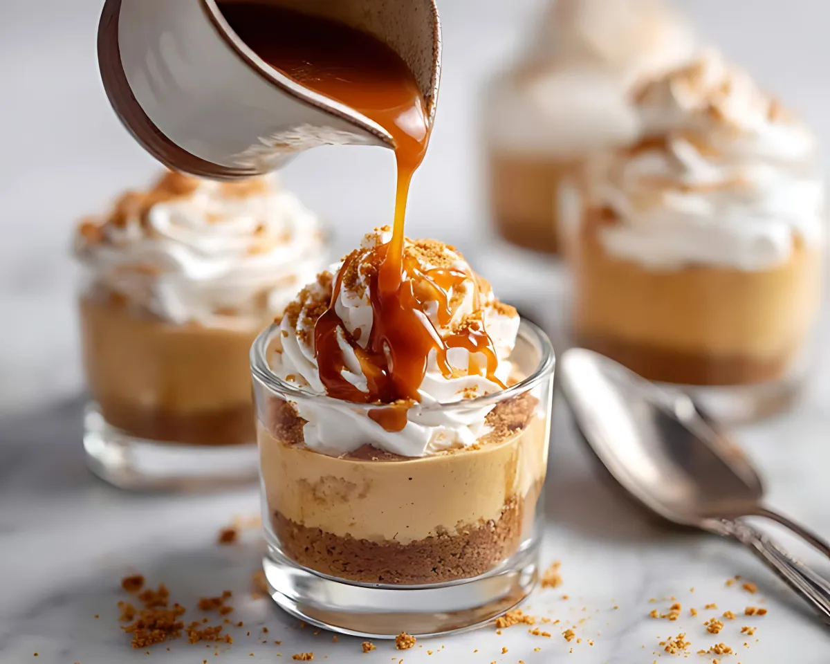 Caramel over cheesecake