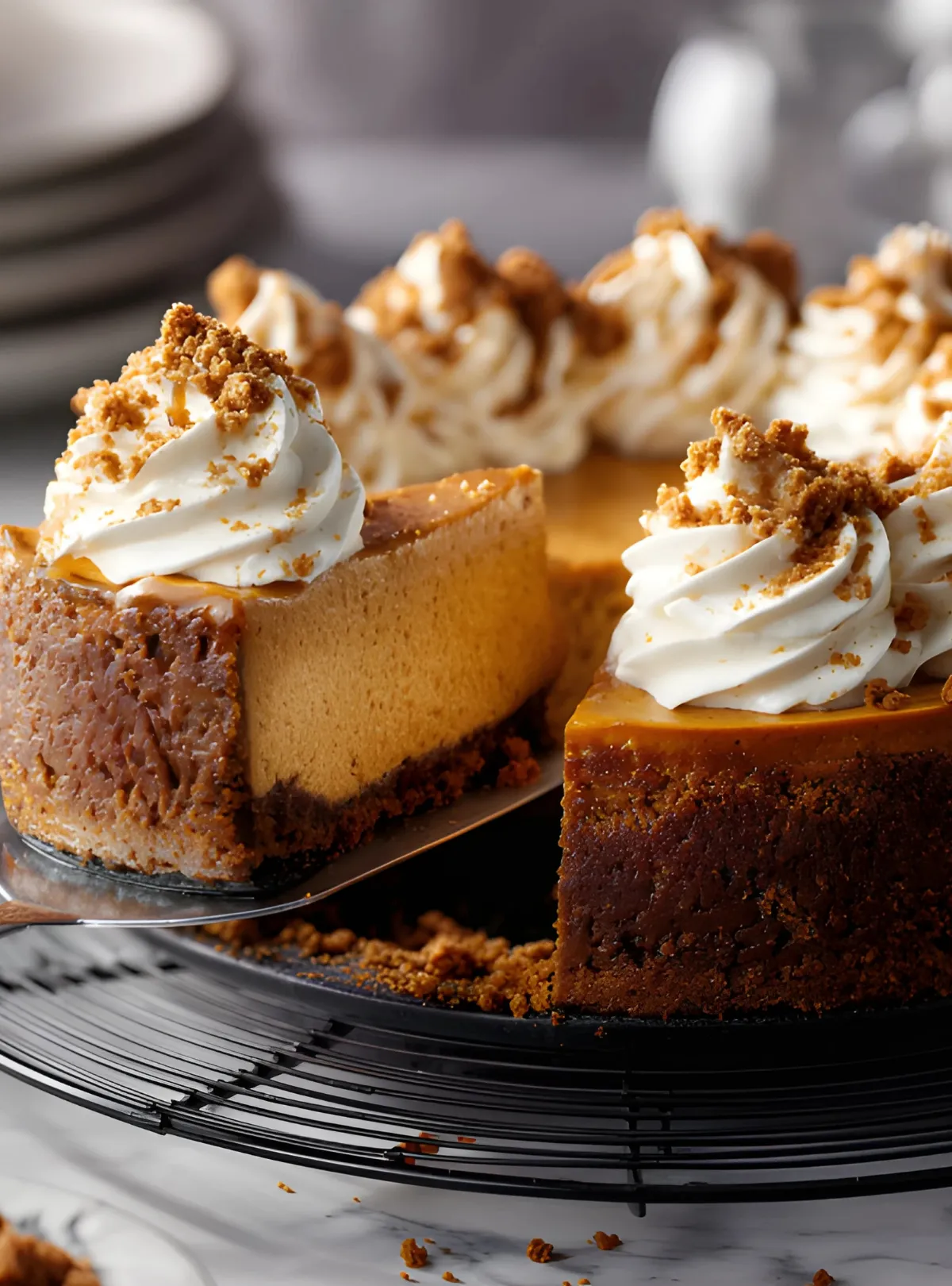 Cheesecake slice on lifter