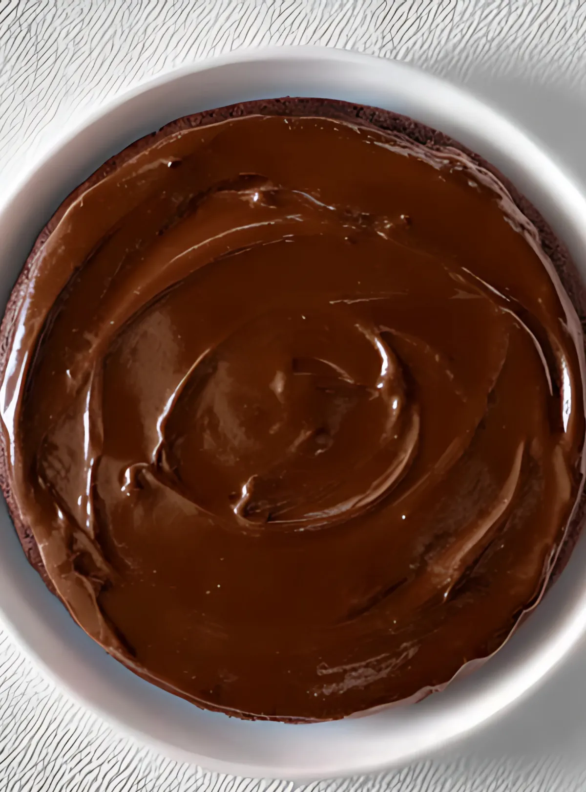 Chocolate ganache in bowl